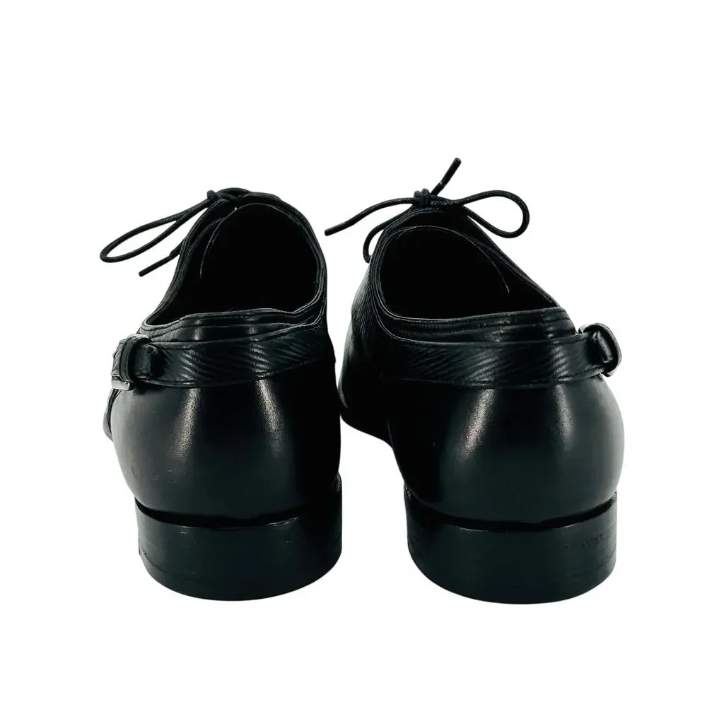 Louis Vuitton Black Epi Leather Buckle Detail Derby Dress Shoes
